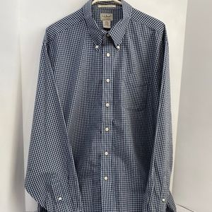 L.L. Bean Plaid Blue Long Sleeve XL
